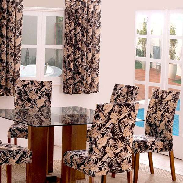 Capa para Cadeira Decor Floral Kit Com 04