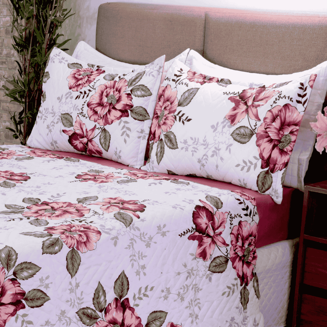 cobre leito casal floral